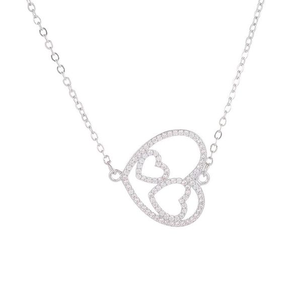 

ali moda drop micro pave crystal heart locket pendant jewelry with link chains women necklace diy making necklaces, Silver