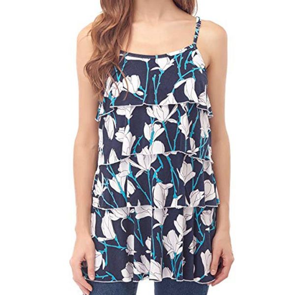 

maternity & tees women summer pregnant sleeveless shirt floral loose breastfeeding nusring vest clothes for 2021, White