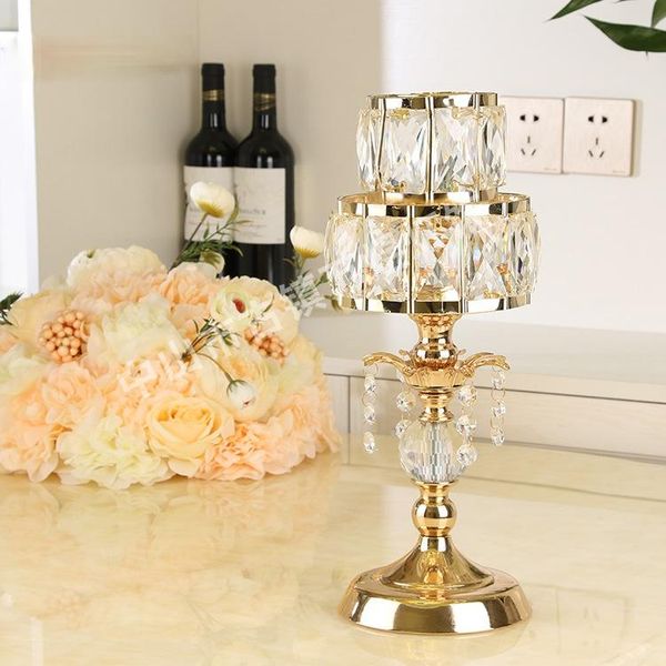 

candle holders luxury vintage crystal creative gorgeous modern golden stand mum tutucu wedding decor ei50ch