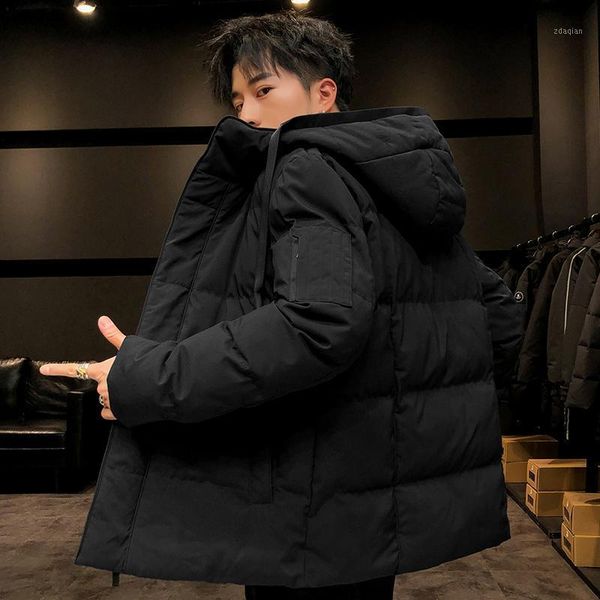 

men's down & parkas cotton 2021 winter trend brand short clothing korean version of the workwear jacket, Black
