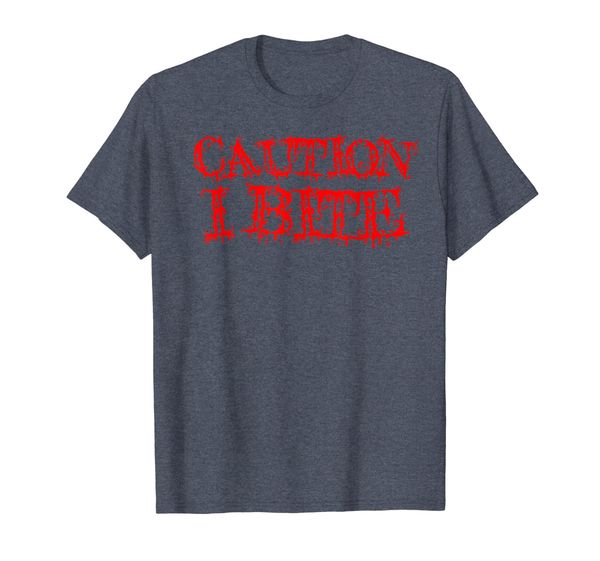 

caution i bite t-shirt, White;black