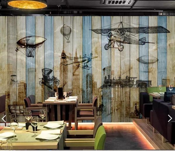 

wallpapers wood aircraft 3d po wallpaper wall mural for kids bedroom contact paper papers airplane murals home decor custom