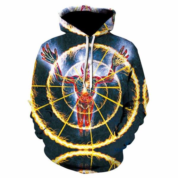 

men's hoodies & sweatshirts fashion sweatshirt 3d printing dead blue color hoodie casual pullover sportswear, Black