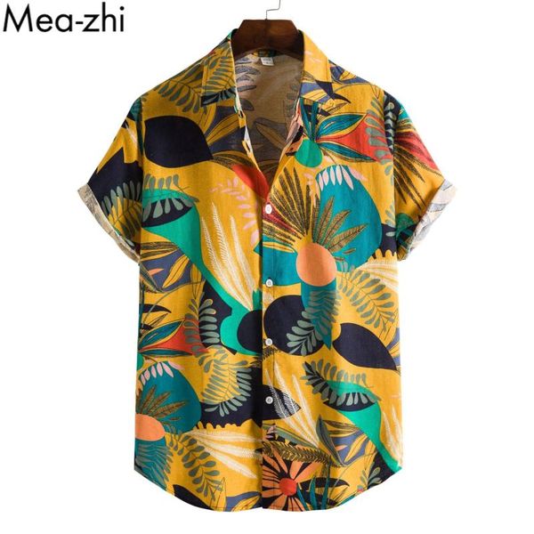 

men's casual shirts men all over plants print button front shirt summer up short sleeve hawaiian, White;black