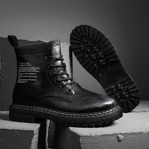

2021 new 2020 new mens shoes fall winter martin boots outdoor leisure all-match black work shoes fashion haulage motor leather boots mens sh