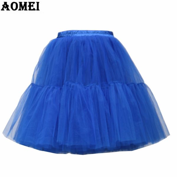 Primavera Tulle Gonne 5 Strati Lunghezza al ginocchio per le donne Estate Pieghe Party Vintage Tutu Gonna Ragazze Cute Sottoveste Faldas Jupe 210416