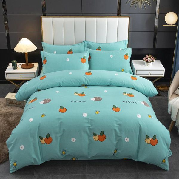 

bedding sets 100 cotton matte 4-piece autumn/winter bedspread set for 2 persons, quilt cover and beddin grinding mao