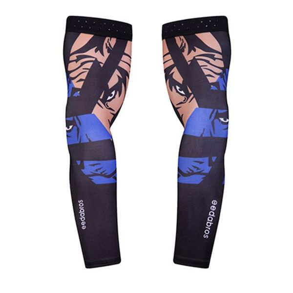 

sunscreen cuff arm sleeves breathable skull skeleton uv protective cycling riding running sleeve elbow & knee pads, Black;gray