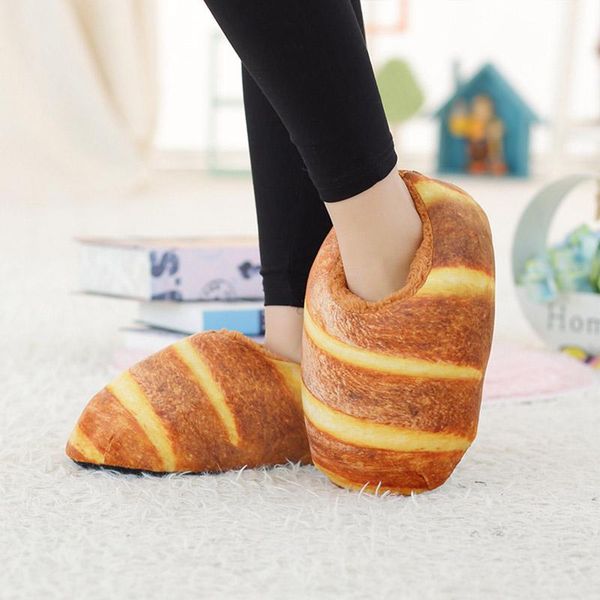 

slippers promotion home slipper house bread plush shoes for women men, Black