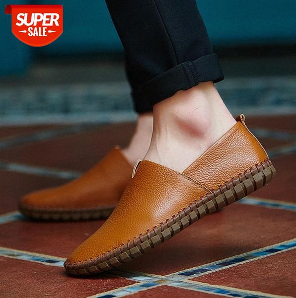 

shoe men's leather shoes breathable casual british style light peas #cm0o