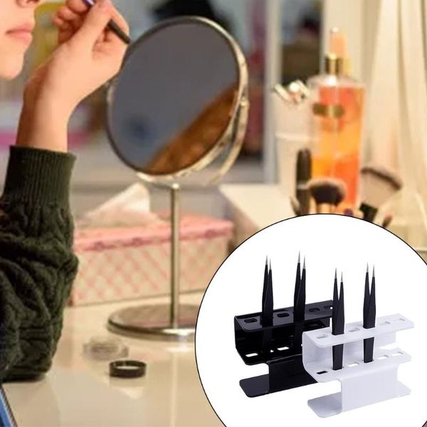 

hooks & rails eyelash tweezers storage rack 6 holes acrylic extension tools organizer holder stand nail tattoo beauty shelf