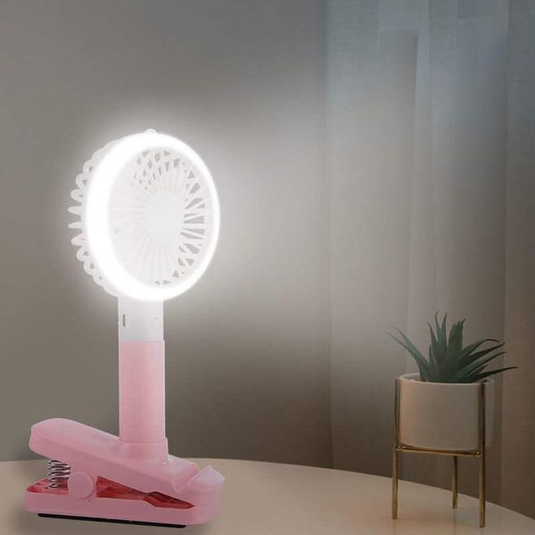 

electric fans handheld fan portable deskcooling with led lamp usb rechargeable