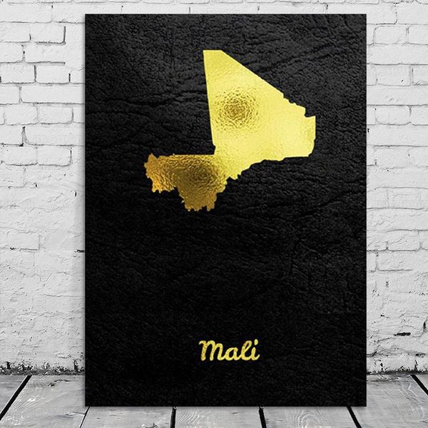 

paintings golden map mali canvas painting wall art pictures prints home decor poster decoration for living room