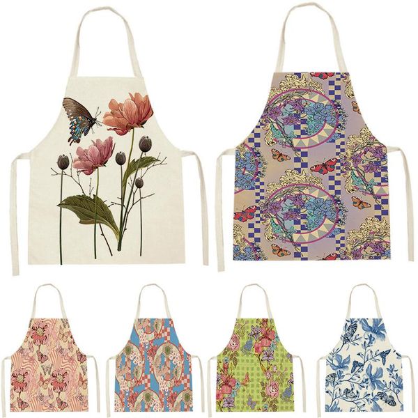 

aprons animal and plant pattern butterfly print sleeveless apron children's home men's women's antifouling kitchen waist bib