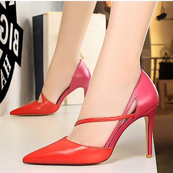 

dress shoes woman pointed toe stiletto pumps ladies multi-color evening party high heel heels shoe, Black