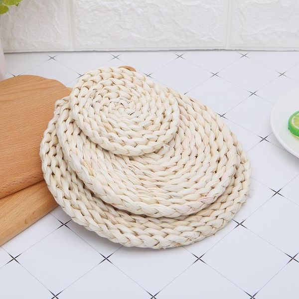 

mats & pads round place mat pad straw weave placemat kitchen cup tablemat heat insulation