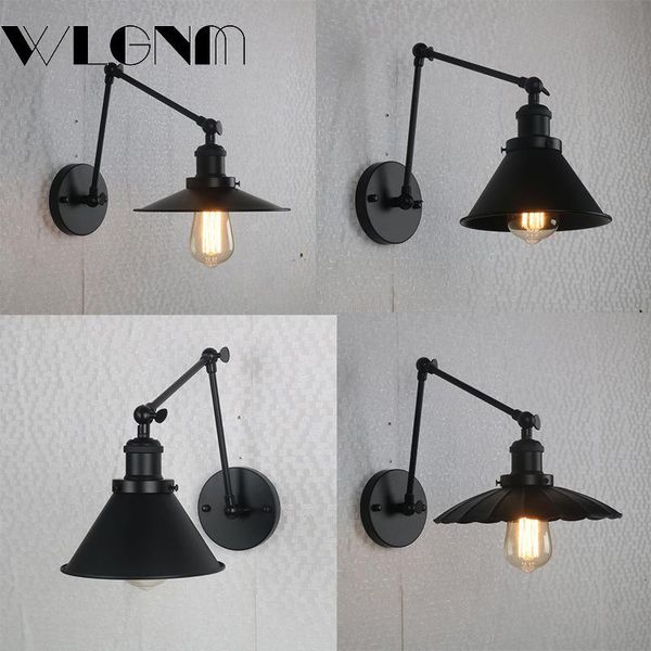 

wall lamp retro american iron art industrial vintage light e27 for bedroom bedside restaurant decoration lamps 90-260v