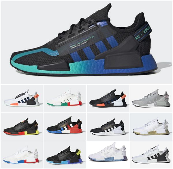 

White Speckled Nmd r1 v2 mens running shoes Dazzle Camo Core Black Grey Gradient Neon Aqua Tones Mexico City Munich Olive Oreo men women tra