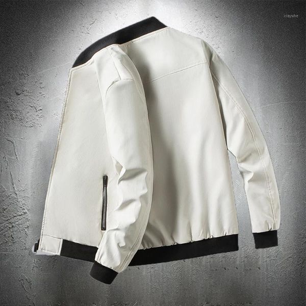 

men's jackets autumn casual men stand collar baseball jacket bomber solid color lightweight coat daily clothes 2021, Black;brown