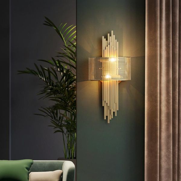 

wall lamp light luxury post modern living room tv background golden aisle nordic bedroom bedside lb40308