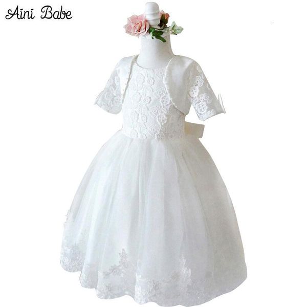 

girl's dresses aini babe vintage princess girls white for wedding flower girl with jacket baby children clothes ceremonies ix4s, Red;yellow