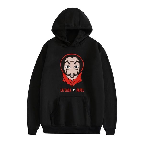 

money heist on titan fashion hooded long sleeve streetwear harajuku sweatshirt women s sports hooded g1, Black