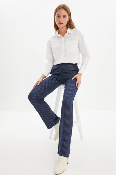 

women's pants & capris trendyol striped twoaw22pl0514, Black;white