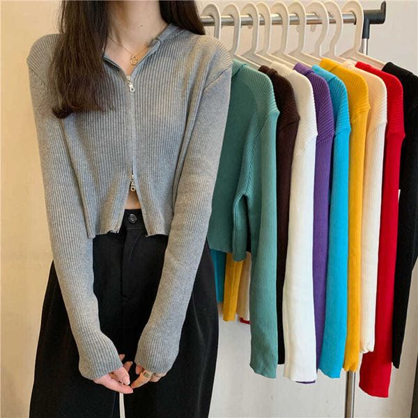 

early spring female jacket in tide korean cardigan hat wind student shirt short sun protector summer, White