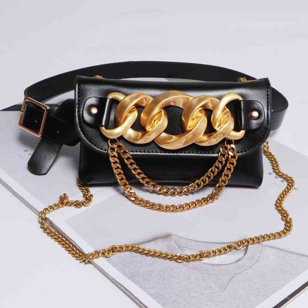 

2021 low price wholesale fashion bags fanny pack detachable mini waist belt bag gold chain belts for women crocodile purse phone packs, Black;brown