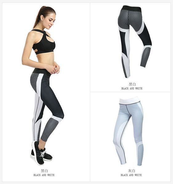

leggings fashion high waist belly digital printing fitness running yoga pants, Black