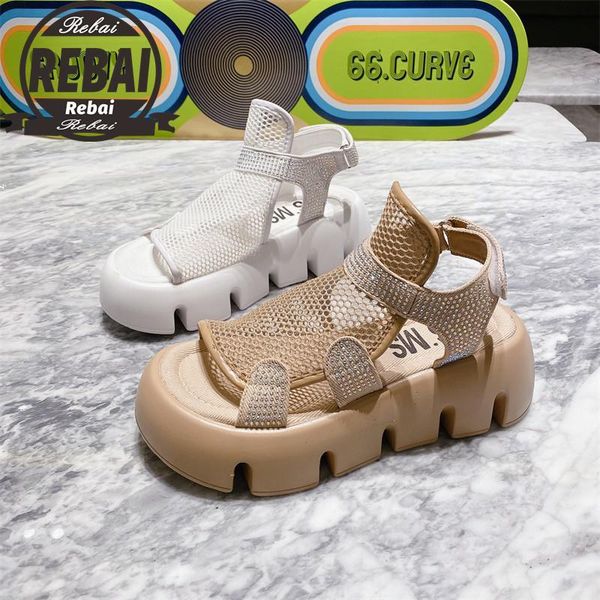 

sandals 2021 summer lace organza rhinestone platform trifle piano sole open toe high roman women's shoes, Black