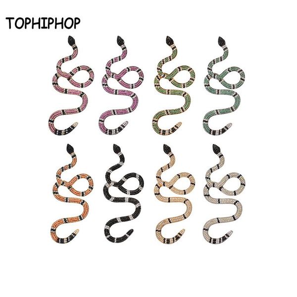 

pendant necklaces iphop colorful zircon snake necklace micropavÃ© copper material hip hop fashion men's women's gifts, Silver