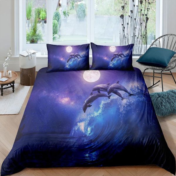 

bedding sets 3d dolphin  size luxury animal duvet cover and pillowcase set kids quilt bed king home textile