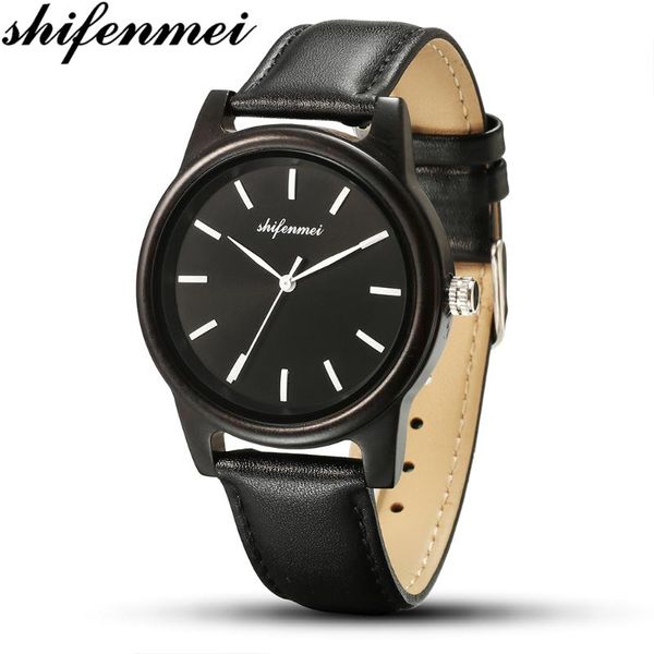 

wristwatches shifenmei fashion men's watches wooden quartz watch men waterproof s relogio masculino 5572, Slivery;brown
