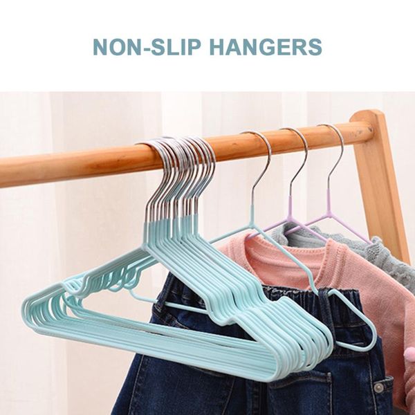 

hangers & racks children clothes hanger toddler baby coat metal+pvc non-slip drying rack household for kids clothing organizer hook
