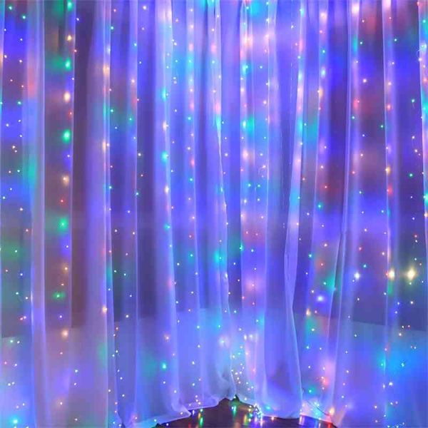 

led 3 * 3m 300 curtain silver line waterfall day lamp string