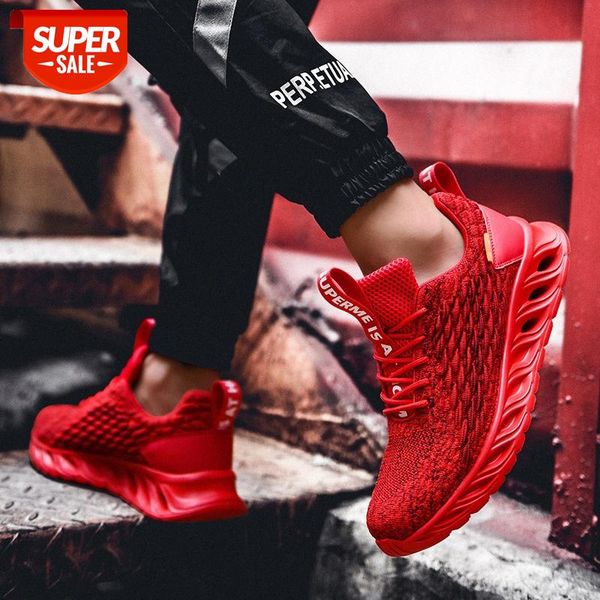 

large size men's shoes summer and autumn flying woven sneakers fish scale hollow bottom running #wq5g