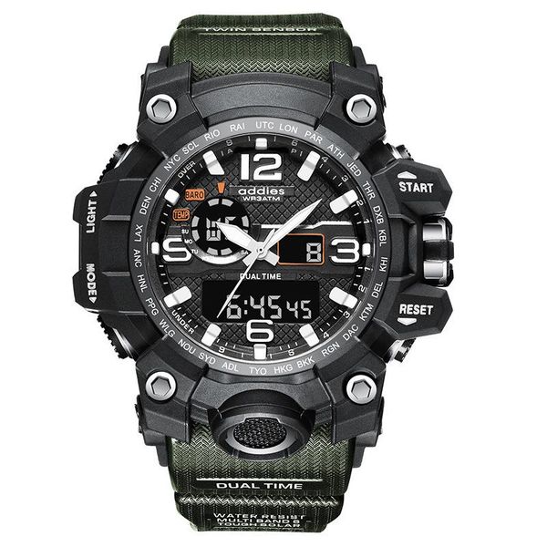 

men outdoor military waterproof multifunctional automatic electronic sports men's watch wristwatches, Slivery;brown