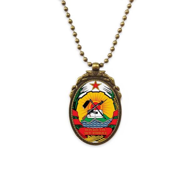 

pendant necklaces mozambique africa national emblem antique brass necklace vintage jewelry deluxe gift, Silver