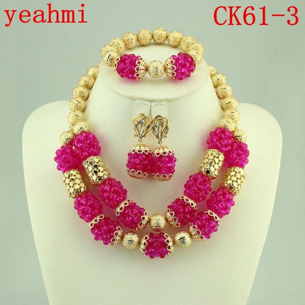 

earrings & necklace black bridal jewelry set crystal beads graceful african women wedding party 61-1, Silver