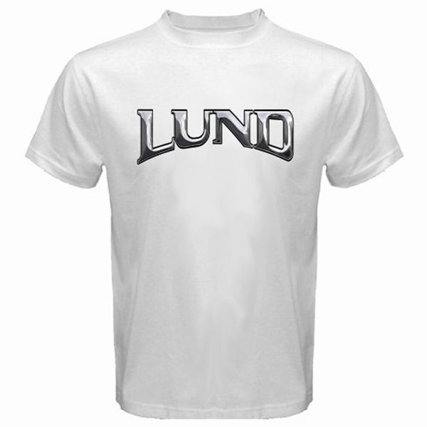 

new lund fishing logo men's white t-shirt size s-3xl, White;black