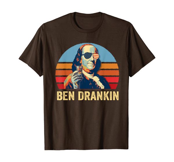 

vintage ben drankin tshirt vodka drinking 4th of july, White;black