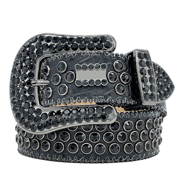 

2022 western fashion bb rhinestone belt inlaid with bling rhinestones big women mens designer belts, Black;brown