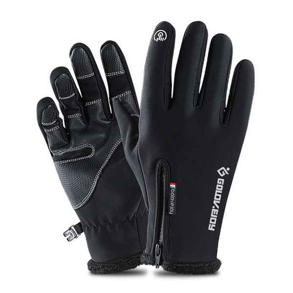 

5 size cold-proof waterproof winter gloves cycling fluff warm for touchscreen cold weather windproof anti slip 211124, Blue;gray