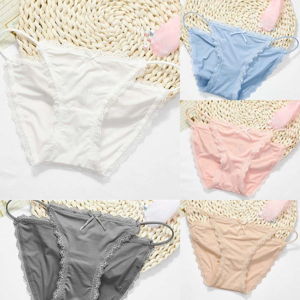 

and cotton crotch comfortable underwear breathable medium women's low waist lace girl's t-briefs, Black;white