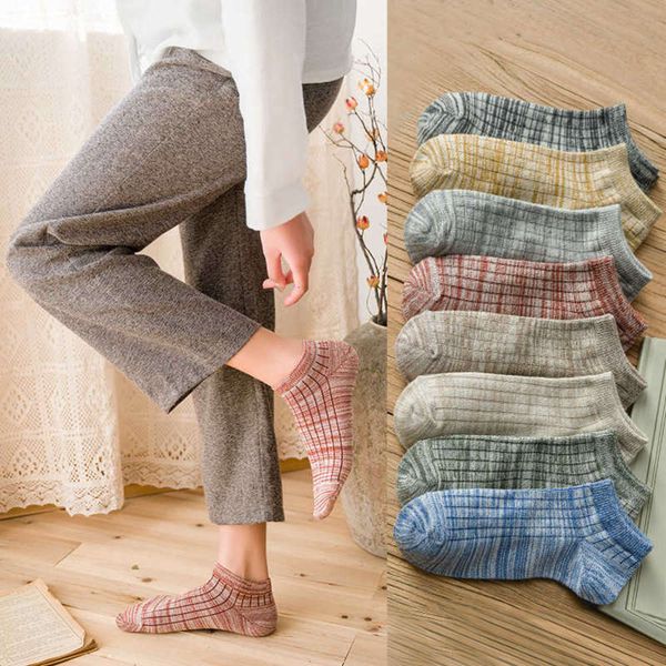 

socks spring and summer men's boat solid color thick thread lovers low breathable short tube cotton socks, Black