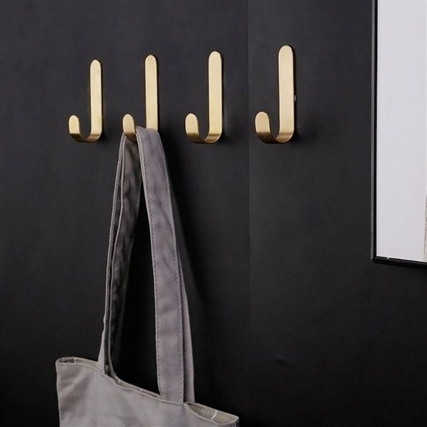 

robe hooks wall mounted towel hanger j shaped brass coat hook rack glue home kitchen holder