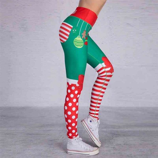 

christmas trousers casual elasticity skinny womens leggings leggins mujer high waist workout printing stretchy pants, Black