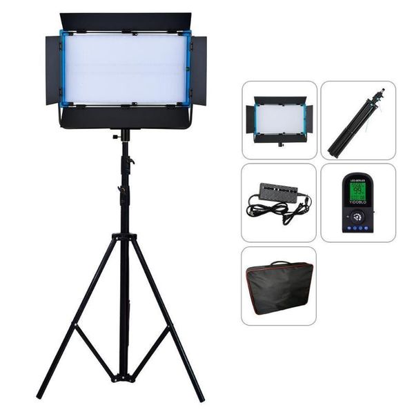 

flash heads 100w bi-color 3200k-5500k led video studio light yidoblo a-2200iv pography lighting soft fill with tripod dmx