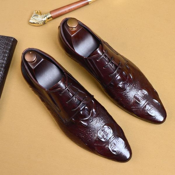 

shoes handmade men's business pointed genuine leather dress, Black